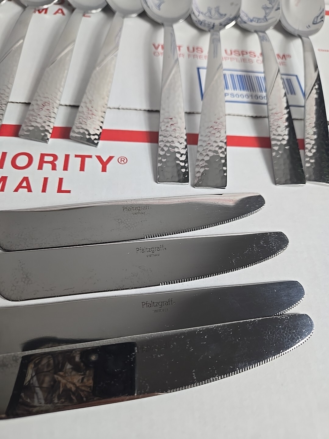 FLATWARE 19 pieces PFALTZGRAFF stainless LORING Hammered Flatware