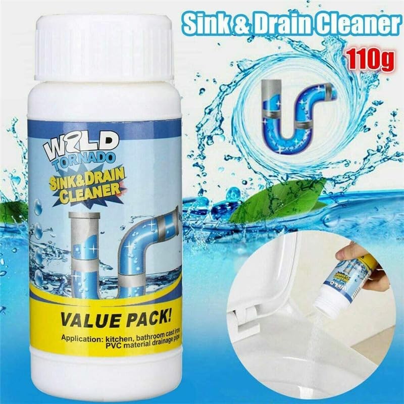 Wild Tornado Powerful Sink & Drain Cleaner Powder - Quick Foaming Super...