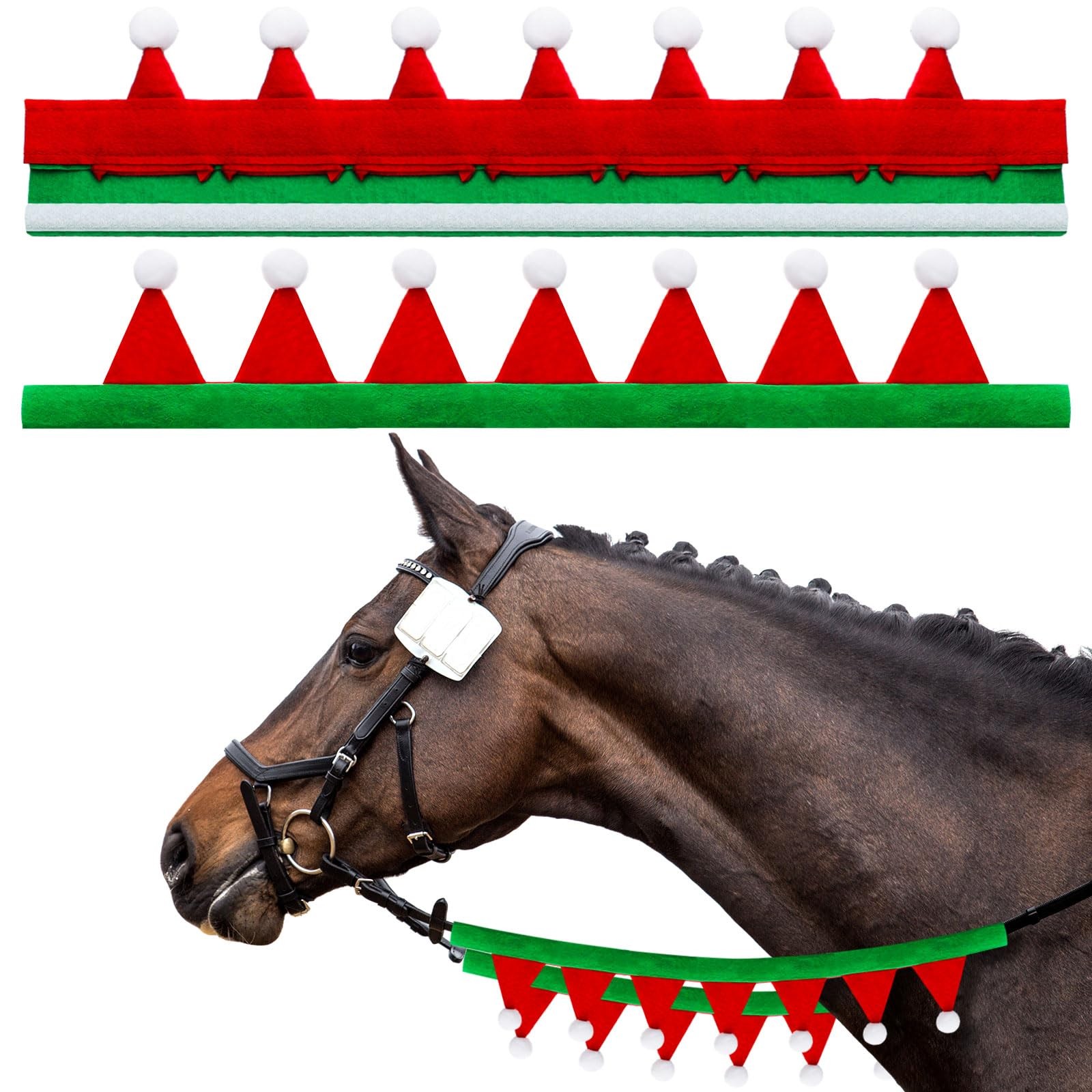 Christmas Horse Tack Covers  2 Pcs Rein Accessories for Holiday Costumes