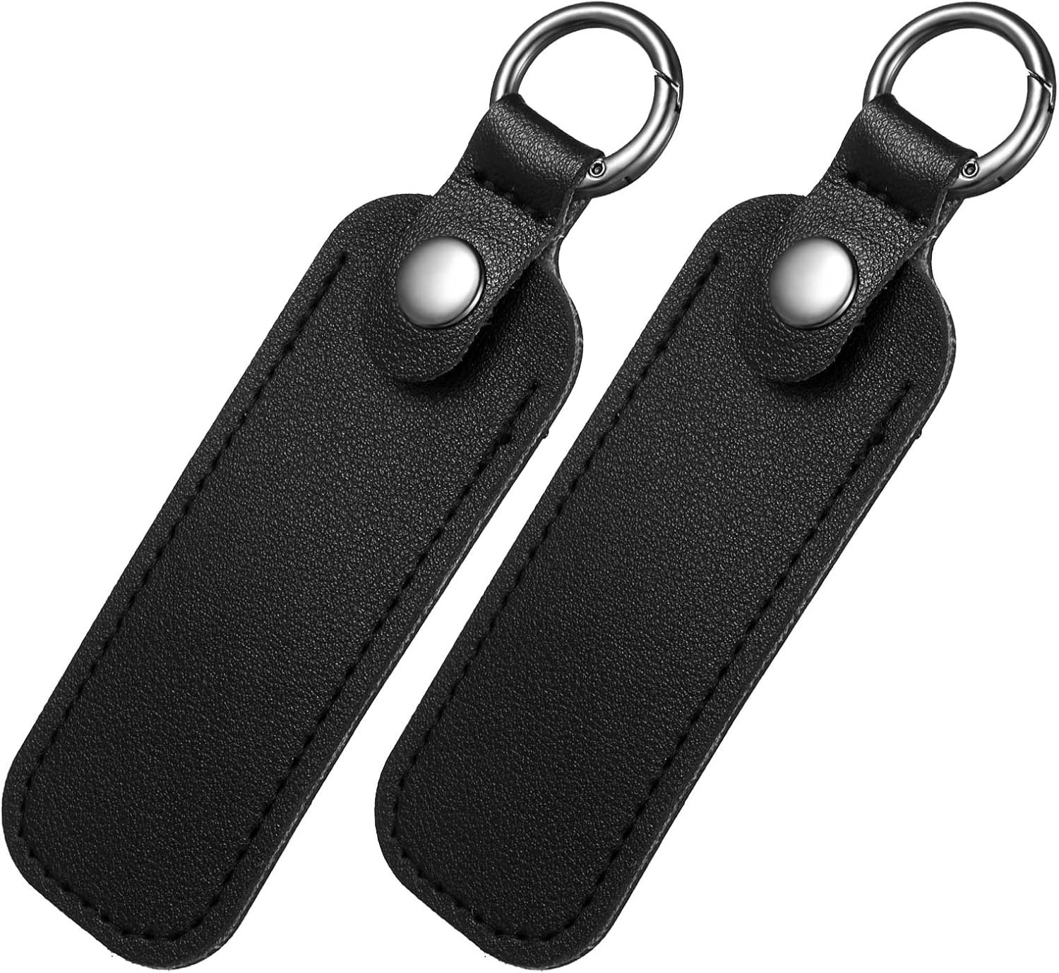 Travel-Friendly USB Flash Drive Holder in Leather - 2PCS Keychain Set