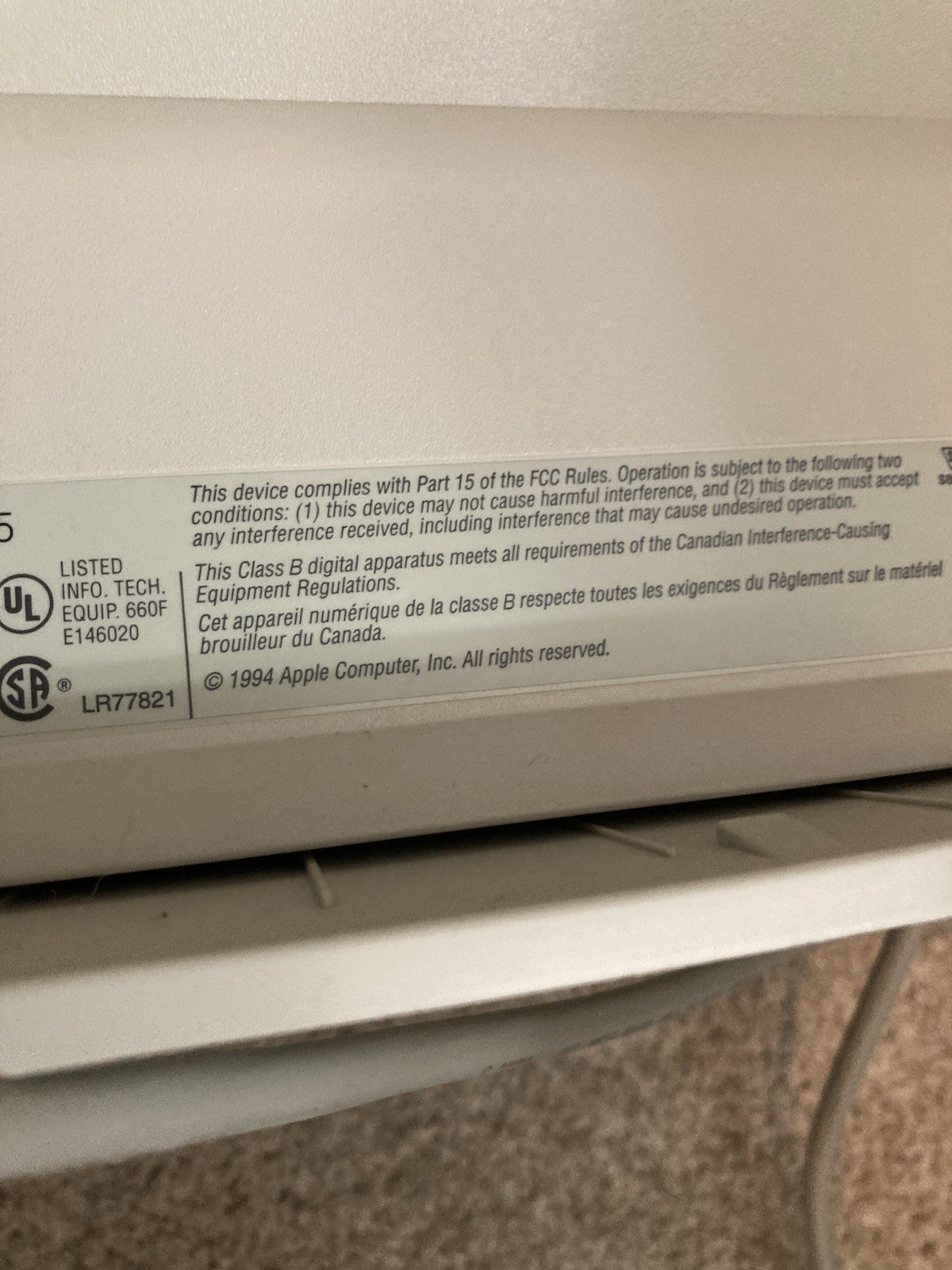 Vtg Tested Apple Stylewriter 1200 Computer Printer M2003 POWERS ON Moves On Rail