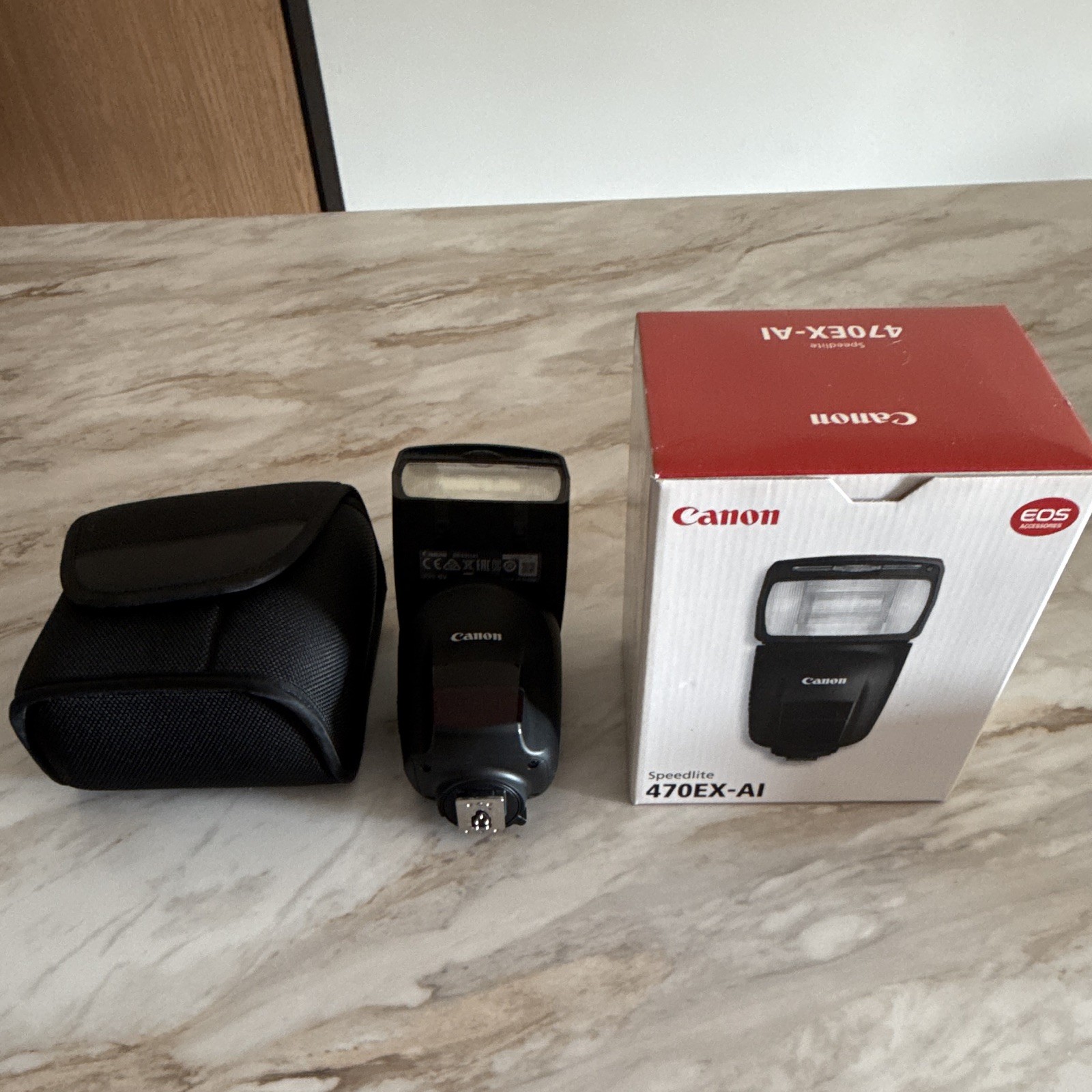 Canon Speedlite 470EX-AI Shoe Mount Hot Shoe Flash Zoom LCD w/ Case & Box