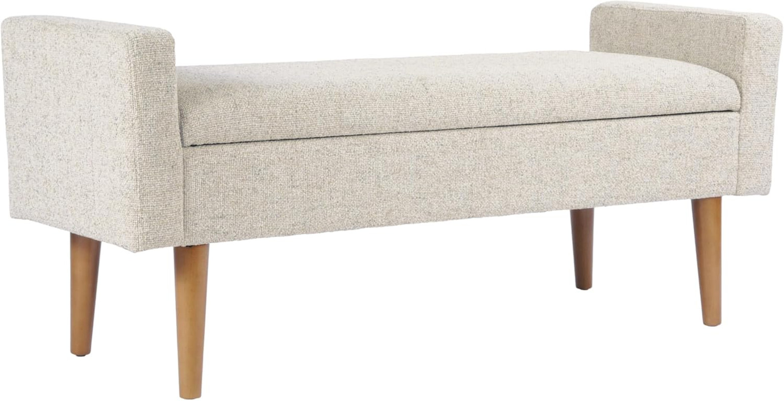 Fulton Storage Bench - Textured Cream Fabric