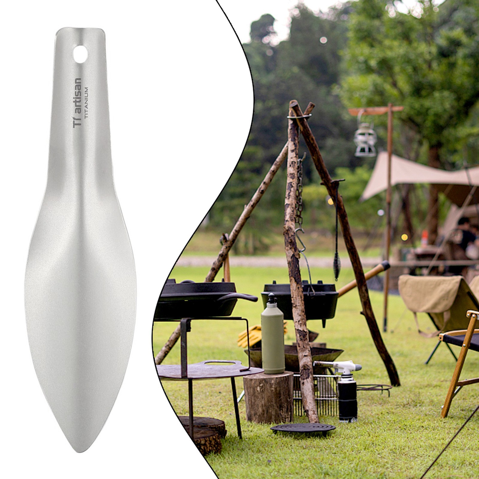 Titanium Shovel Lightweight Titanium With Storage Sack