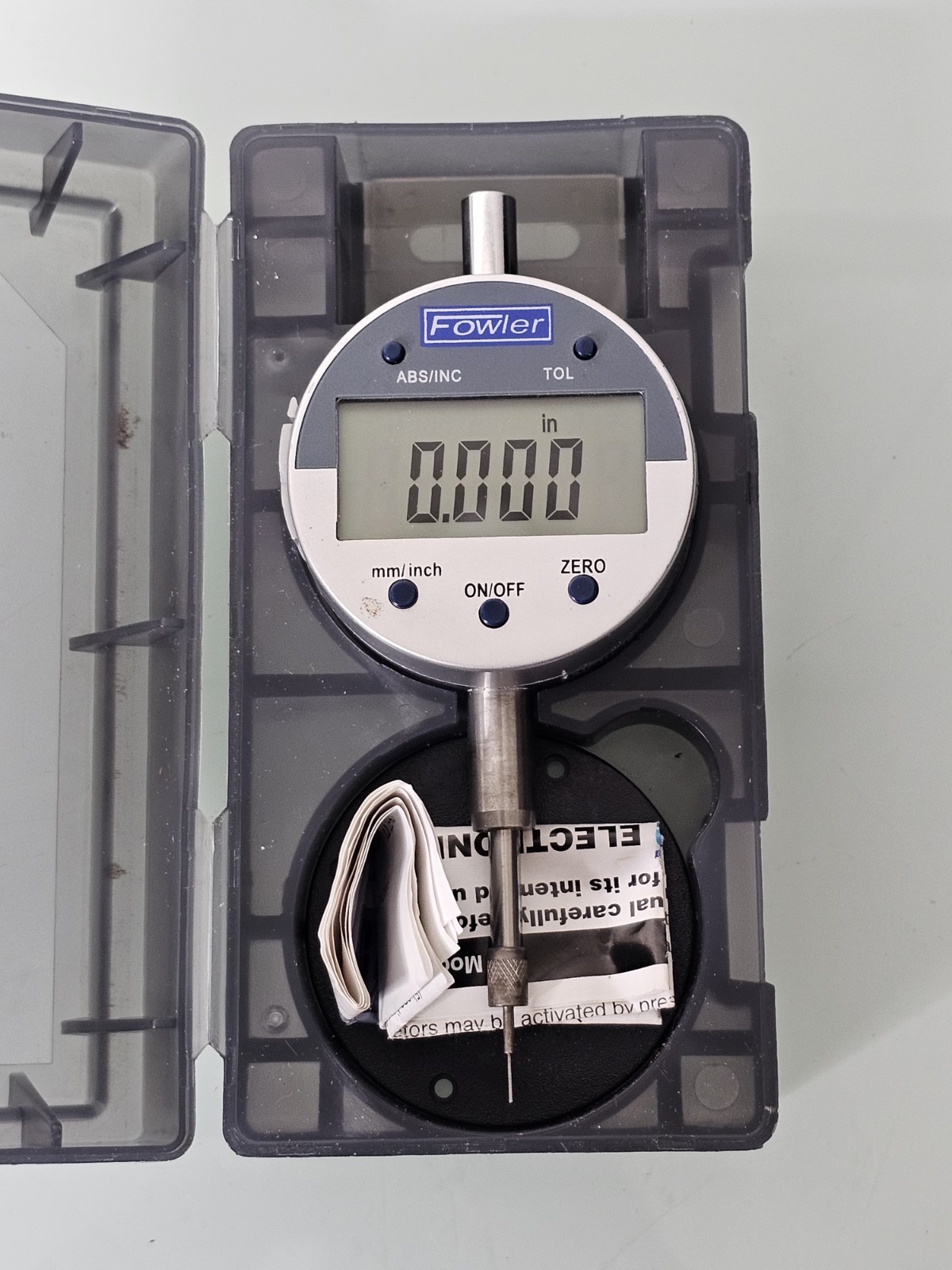 Fowler Digital Indicator Measuring Range: 0~12.7mm/0.5", 25.4mm/1.0"