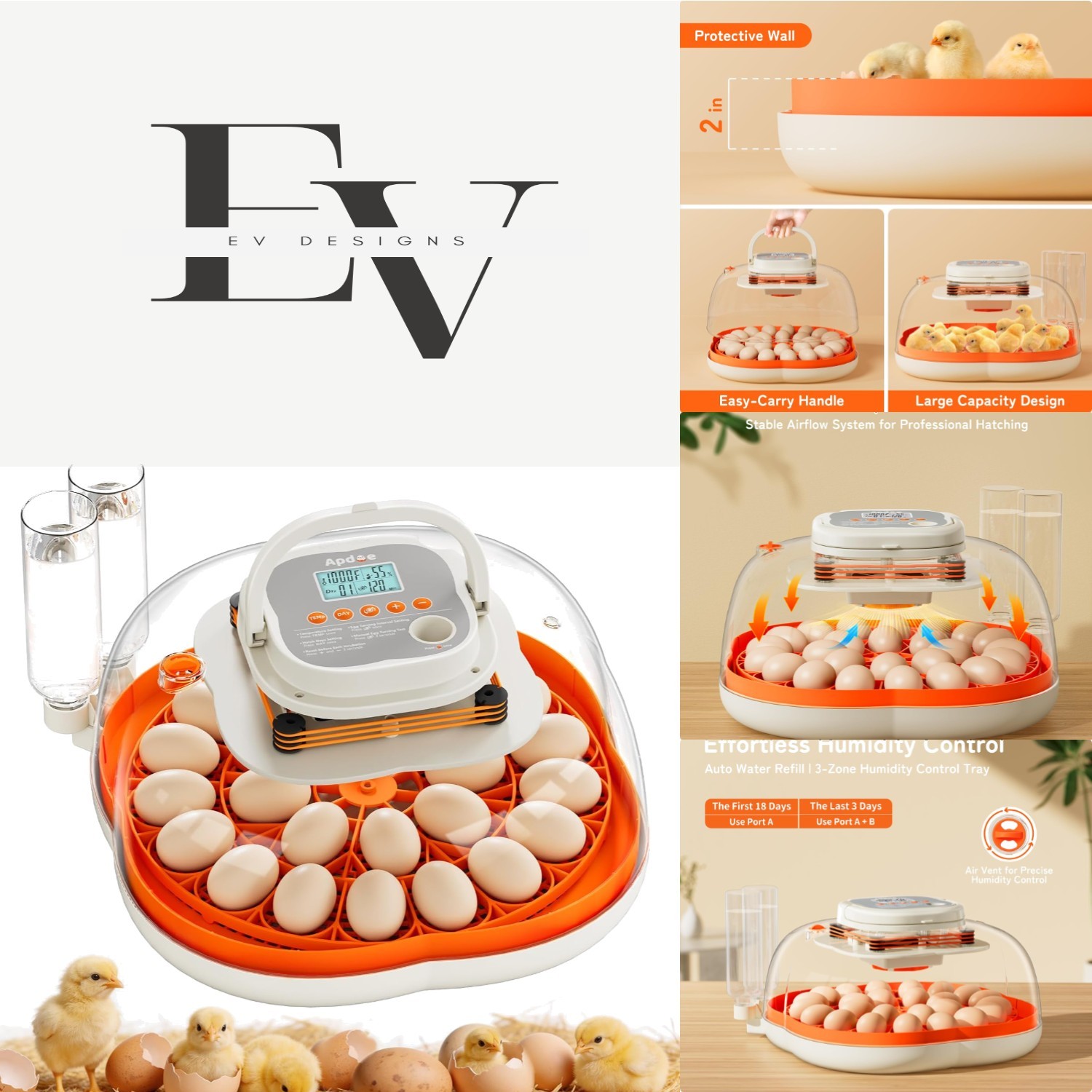 HatchPro 25 Egg Incubator - Automatic Turning, Precise Temp & Humidity Control