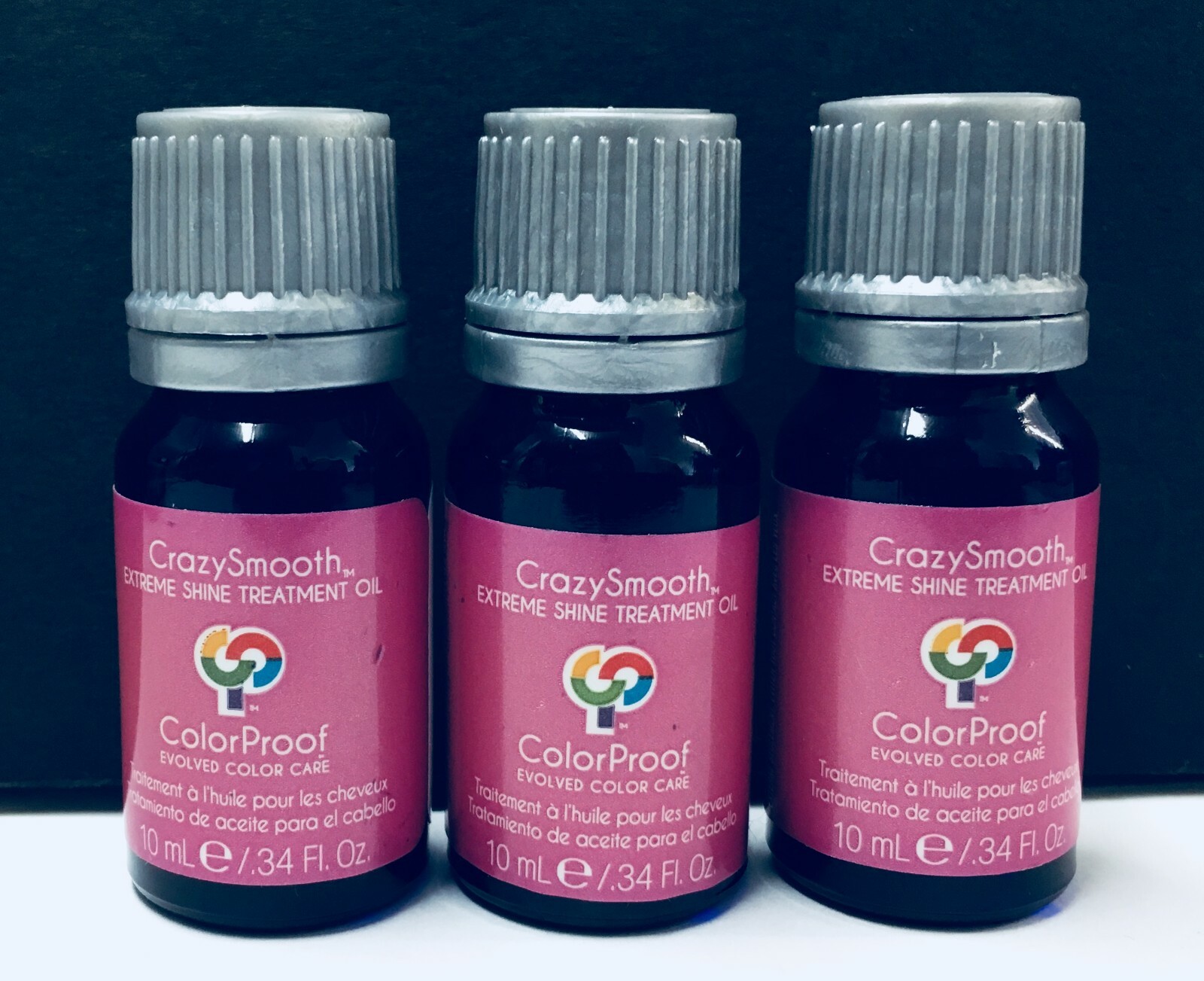 Color Proof Crazy Smooth Extreme Shine Treatment Oil - 3 PACK / .34 fl oz EACH