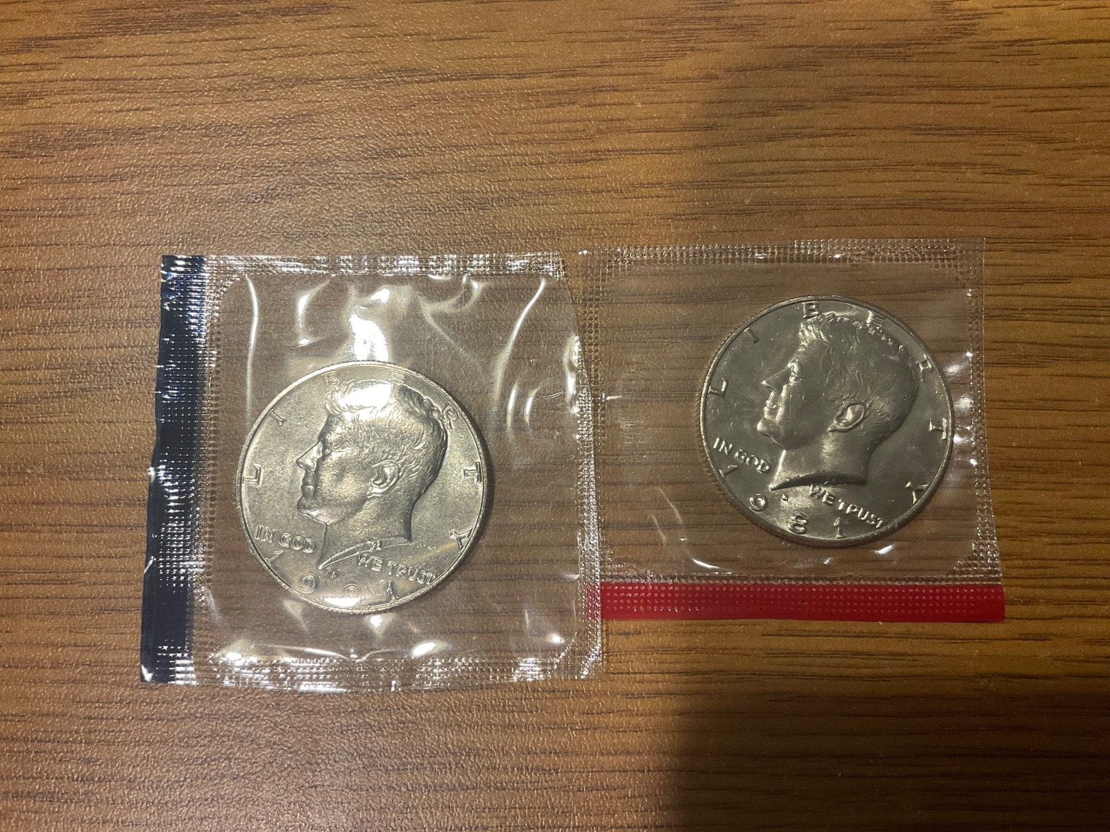 1981 Uncirculated P&D Kennedy Half Dollars in Mint Cello Packaging (2 Coins)