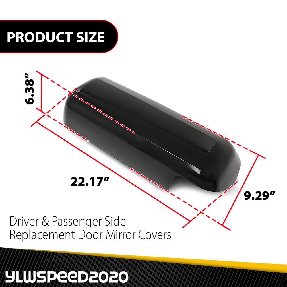 Fits Peterbilt 579 Black Driver & Passenger Side Replacement Door Mirror Covers