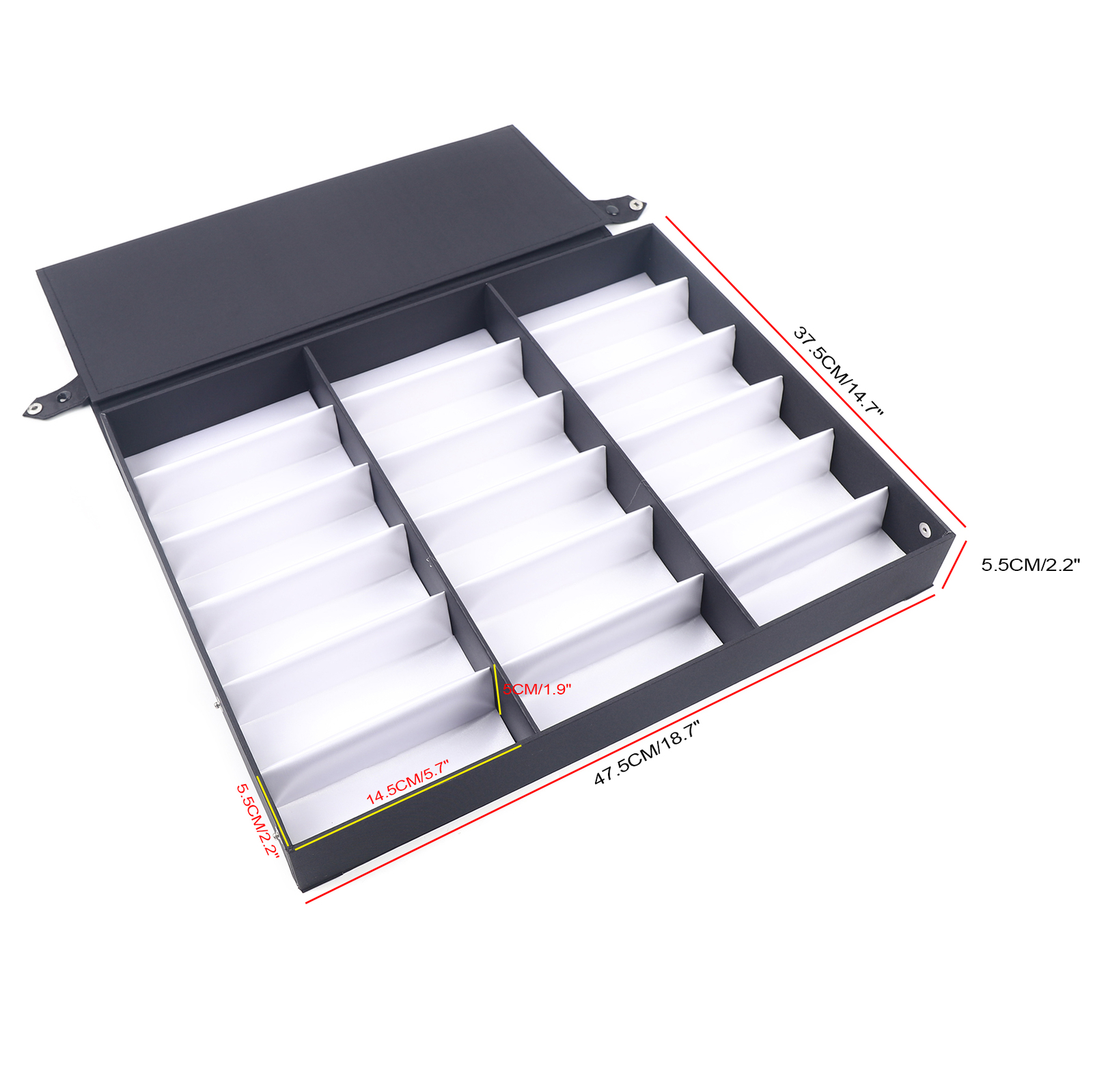 18 Slots Eyeglasses Storage Box Sunglasses Organizer Display Case Glasses Holder