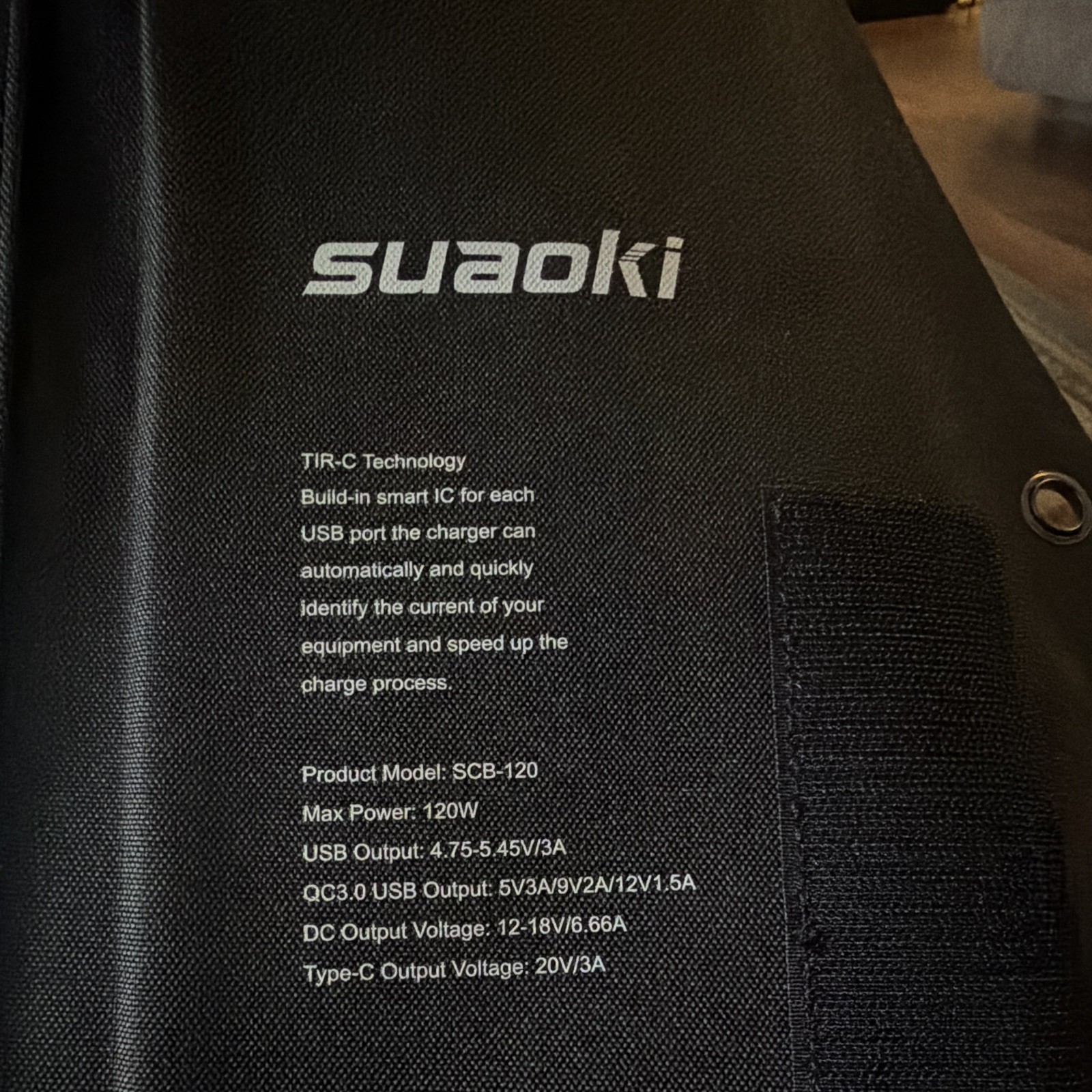 Suaoki SCB-120 120W Foldable Portable Monocrystalline Solar Panel USB USB-C