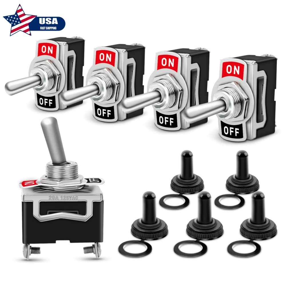 5Pack 250V Heavy 15A Toggle Switch Car 2Terminal Rocker Boat DutySPST Waterproof