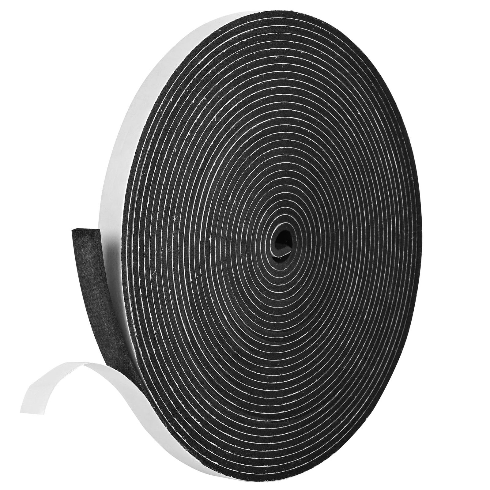 Kikerike Self Adhesive Foam Tape Weatherstrip 1/2in x 1/8in x 26Ft, Black