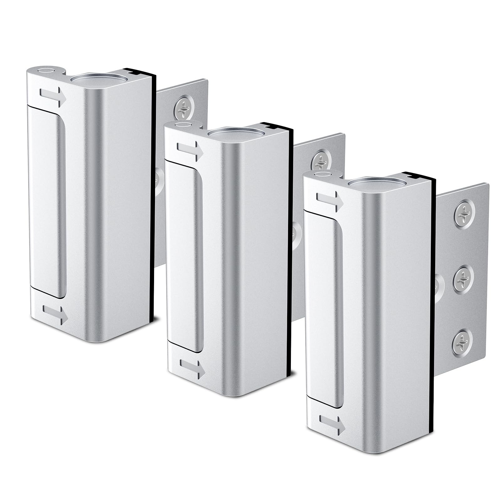 Lvyesea 3Pcs Door Reinforcement Lock, 6.7 x 3.5 x 1.5 inches, Silvery
