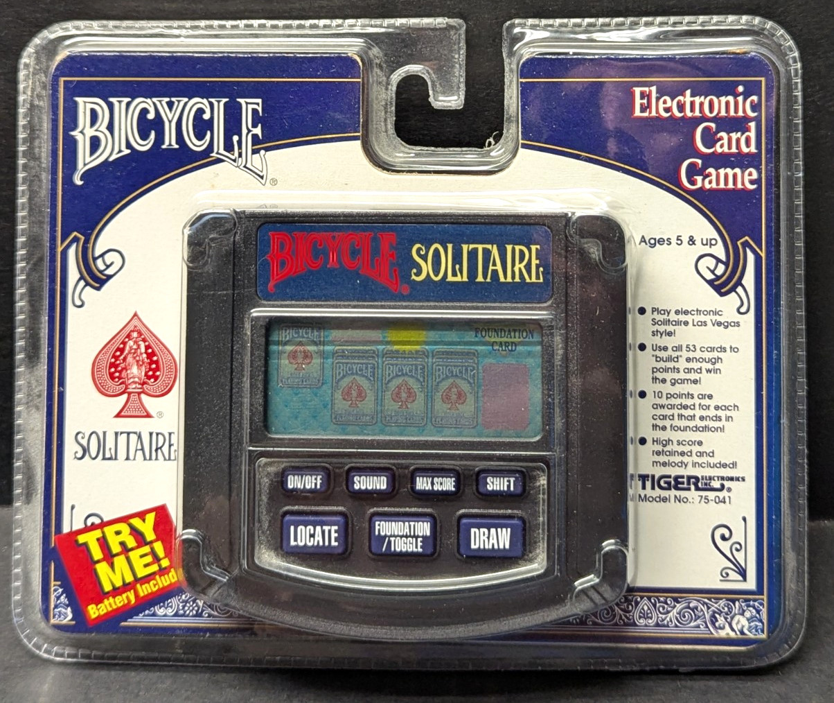 Vintage 1995 Bicycle Solitaire Electronic Handheld Card Game Tiger Electronics