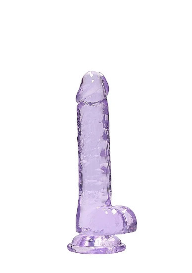Realrock 7In Realistic Dildo W/ Balls Clear Purple