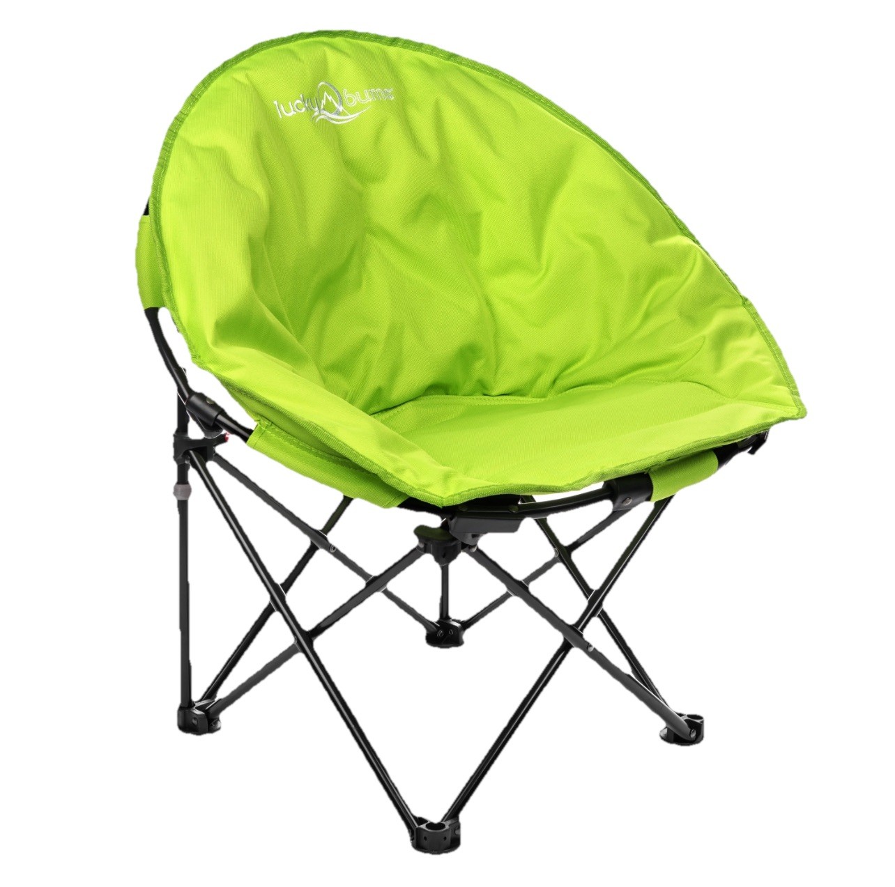 Lucky Bums Kids Toddler Green Saucer Moon Chair Camping Small Foldable