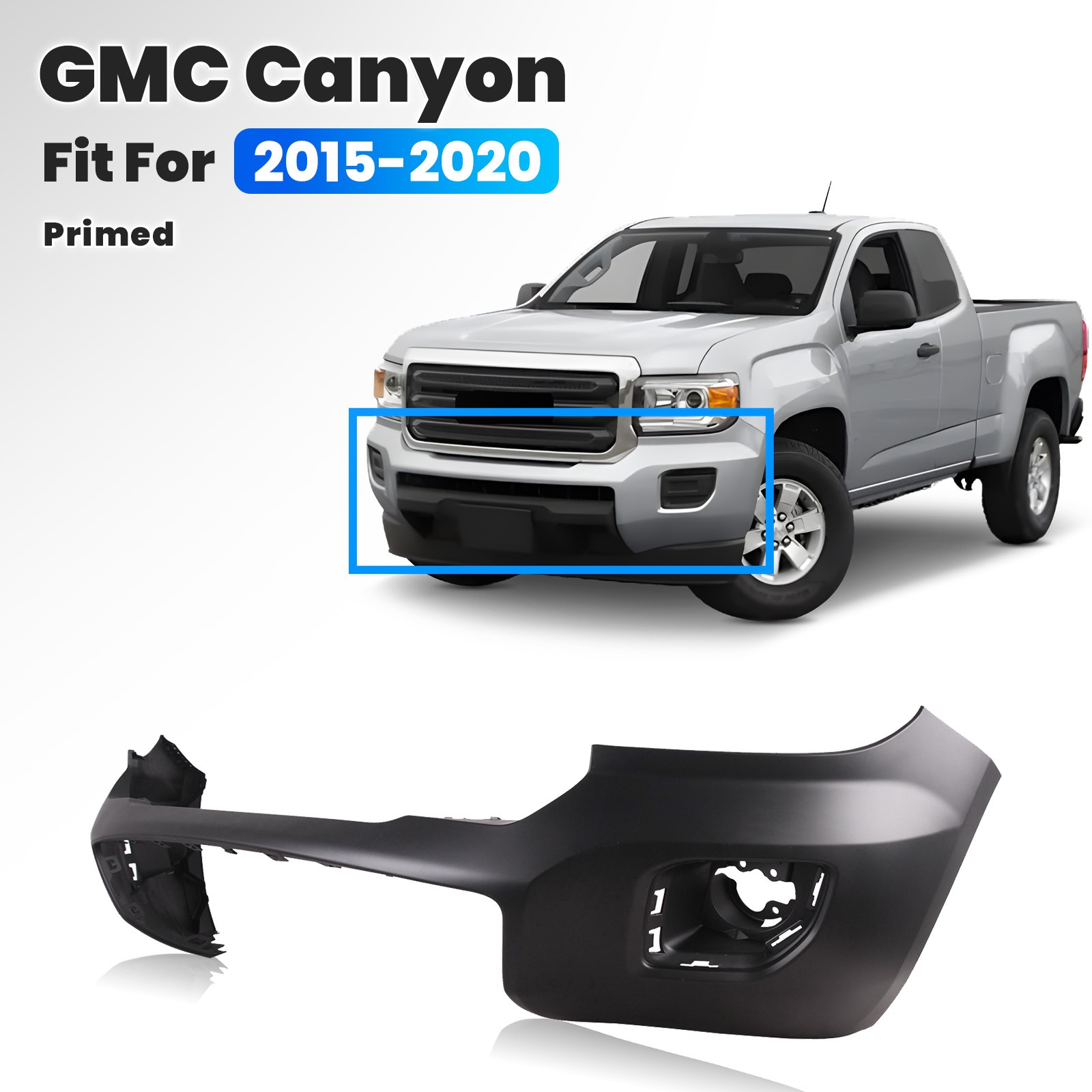 Front Bumper Cover For 2015 2016 2017 2018 2019 2020 GMC Canyon 23484645