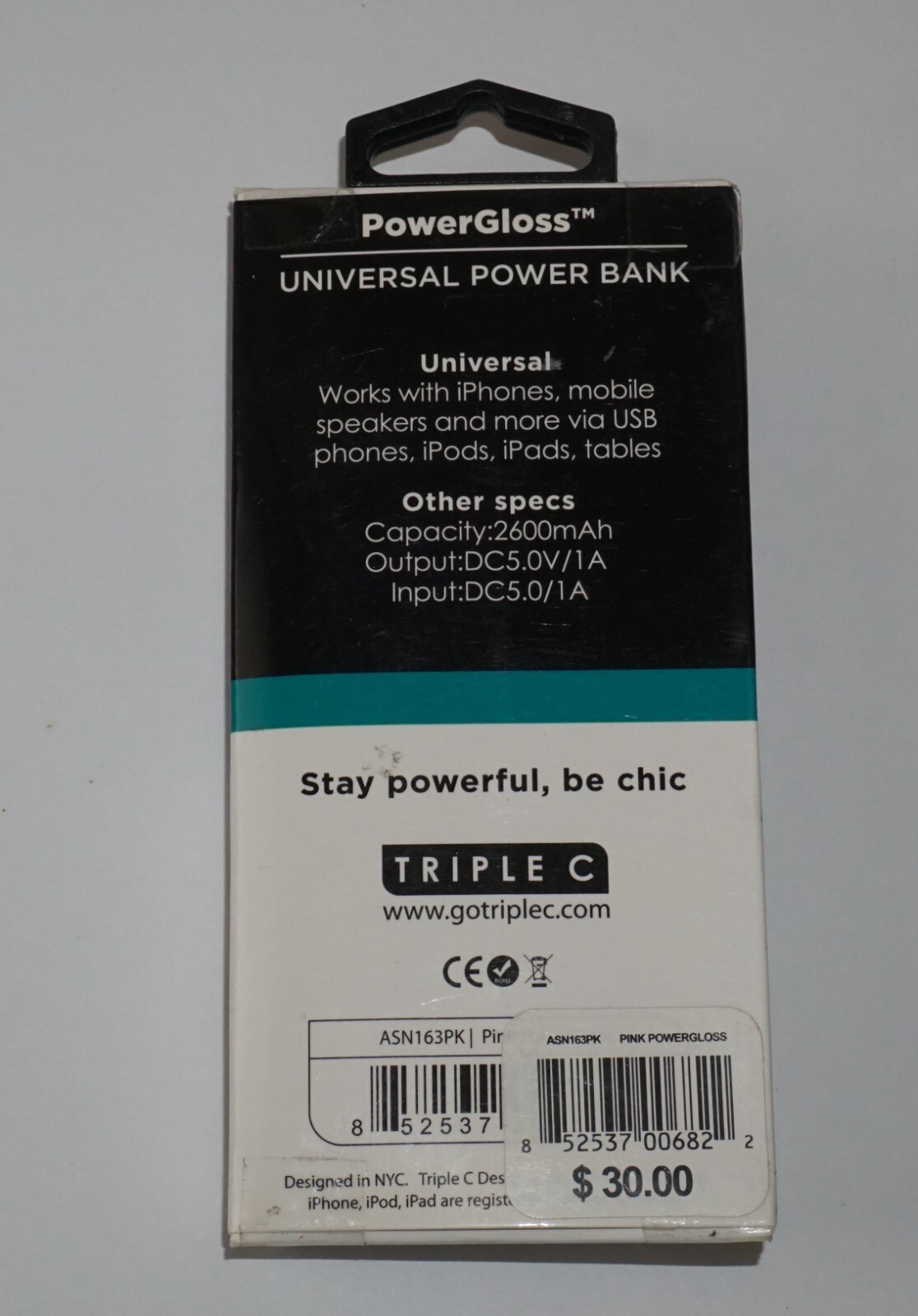 NEW Triple C Designs PowerGloss Universal Power Bank