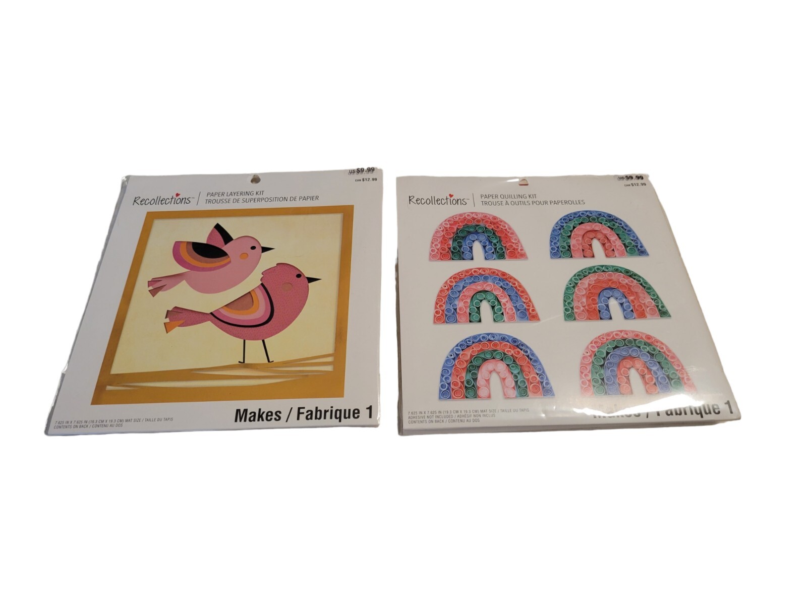 (2) Recollections Paper Layering QUILLING KITS For Paper Making Crafting BIRDS