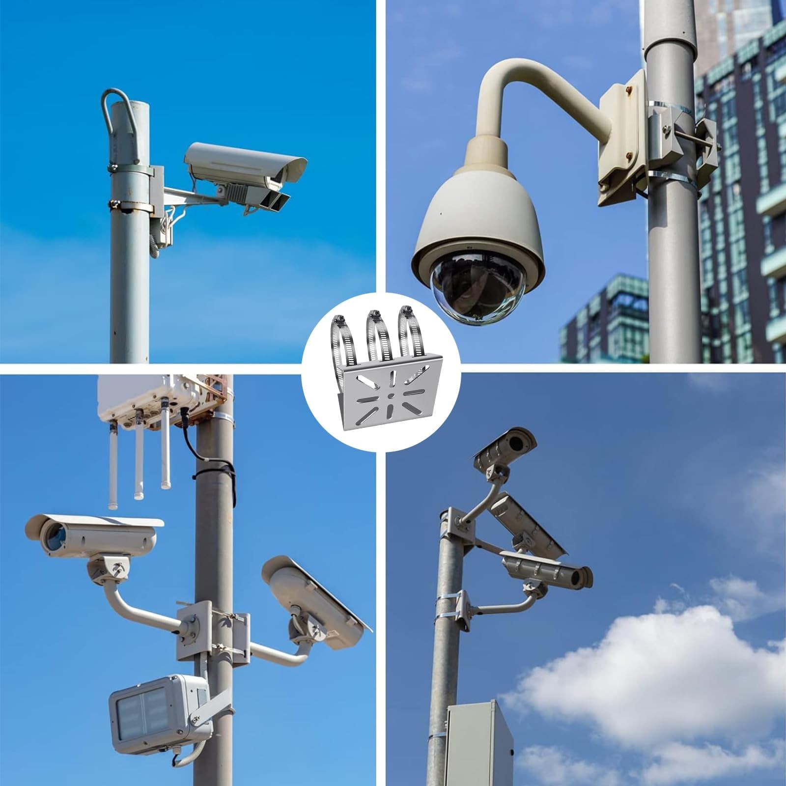 Stainless Steel Wall Mount Bracket for CCTV PTZ Dome Camera 2-Pack