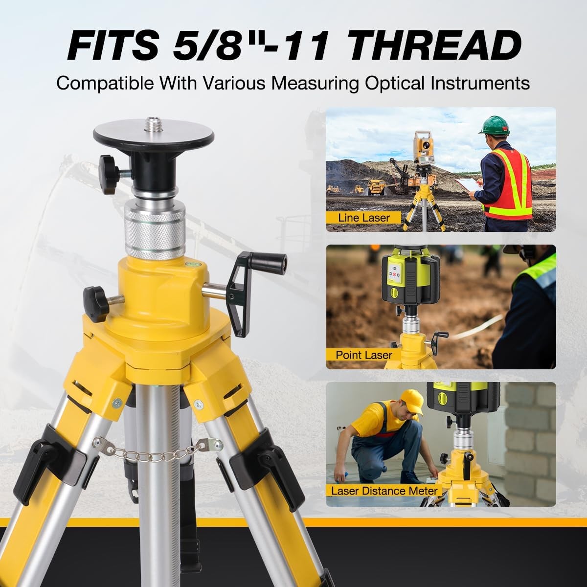 Elevator Tripod for Laser Level, Surveying Instruments With Adjustable Legs for