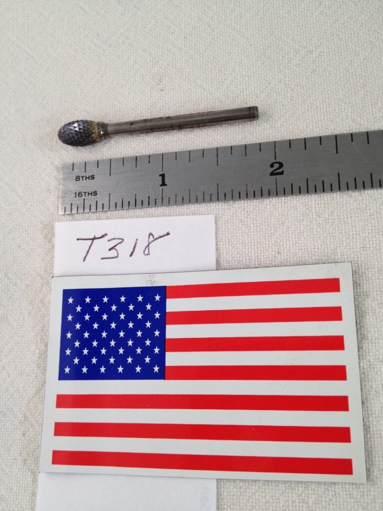 1 NEW FALCON / SGS 1/8" SH CARBIDE BURR. SE-51 DIAMOND CUT. OVAL. USA BUR (T318)