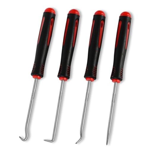 4-Piece Hook and Pick Set, Precision Automotive Pick Tool & O Ring Pick Set