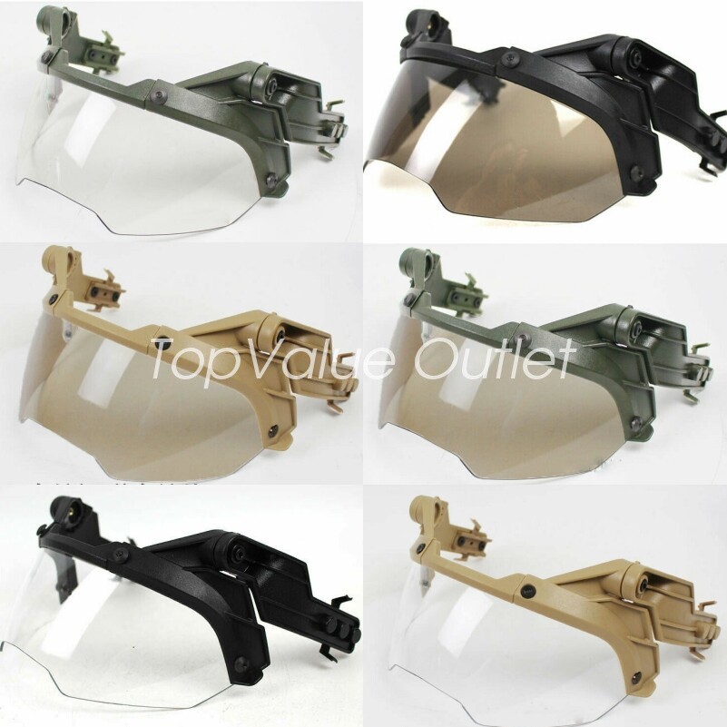 Tactical Helmet Rail Mount Visor Flip Up Goggles for Fast Mich Helmet BK/DE/OD