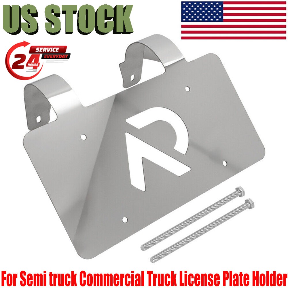 Semi Truck Deer Guard License Plate Holder 3'' For Freightliner Volvo Kenworth