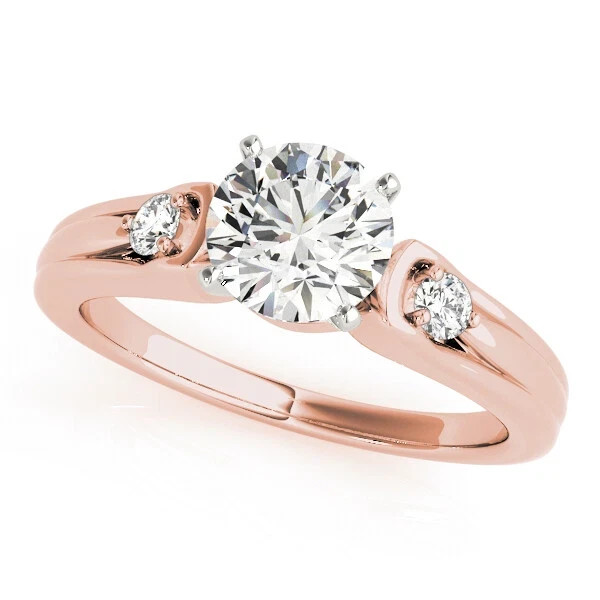 Lab-Created Round Cut 1.50 Ct VVS1 Diamond Engagement Ring 14K Rose Gold FN