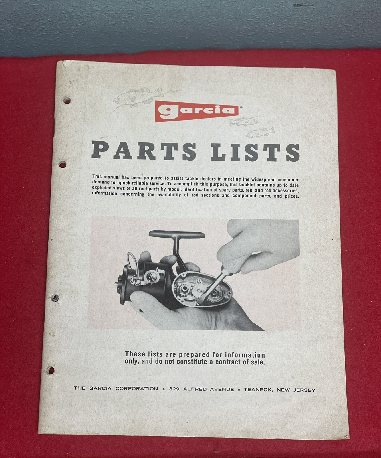 Vintage Garcia Reels Parts List Manual. 1969.
