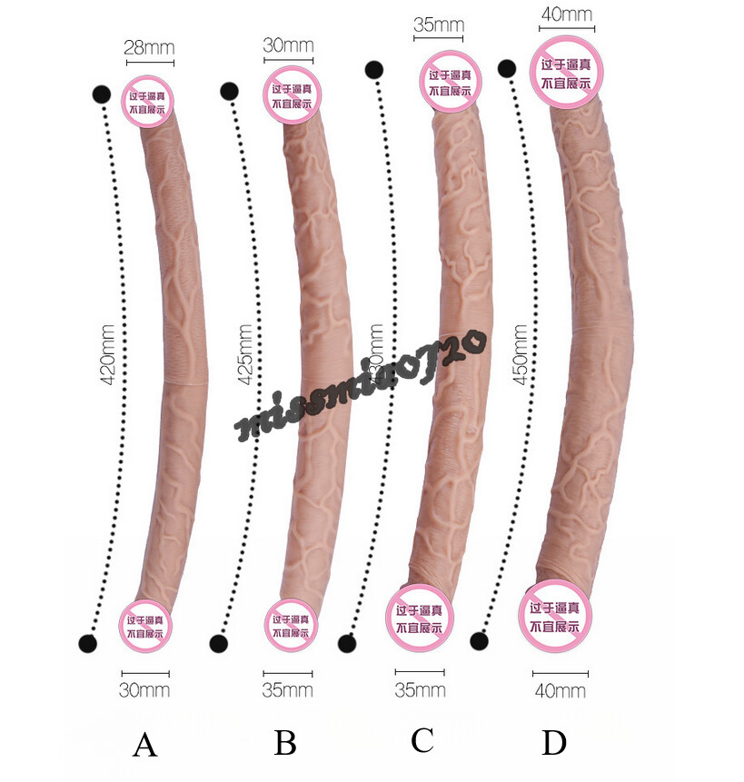 Realistic-Double-Headed-Anal-Dong Penis-Soft-Dildo-Long Sex-Toys-For-Women