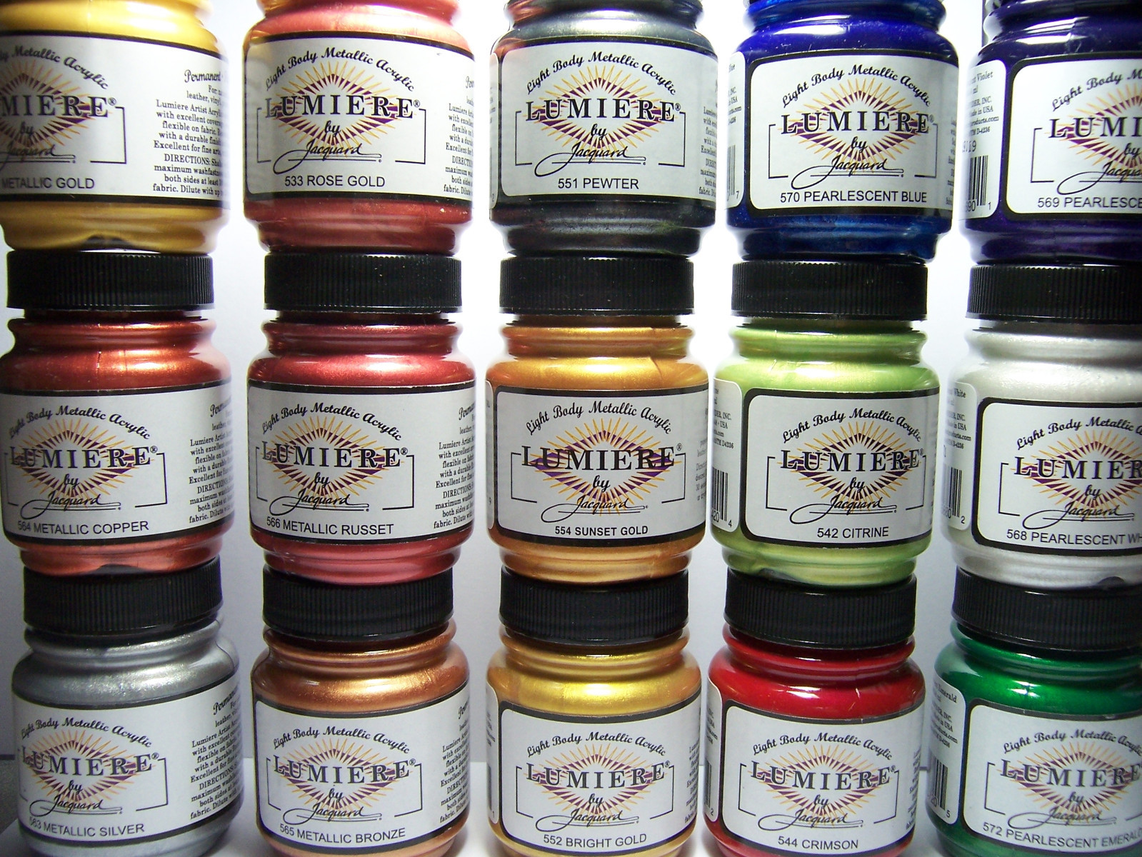 Jacquard Lumiere Metallic & Pearlescent Acrylic Paint 2.25oz Pick from 6 Colors