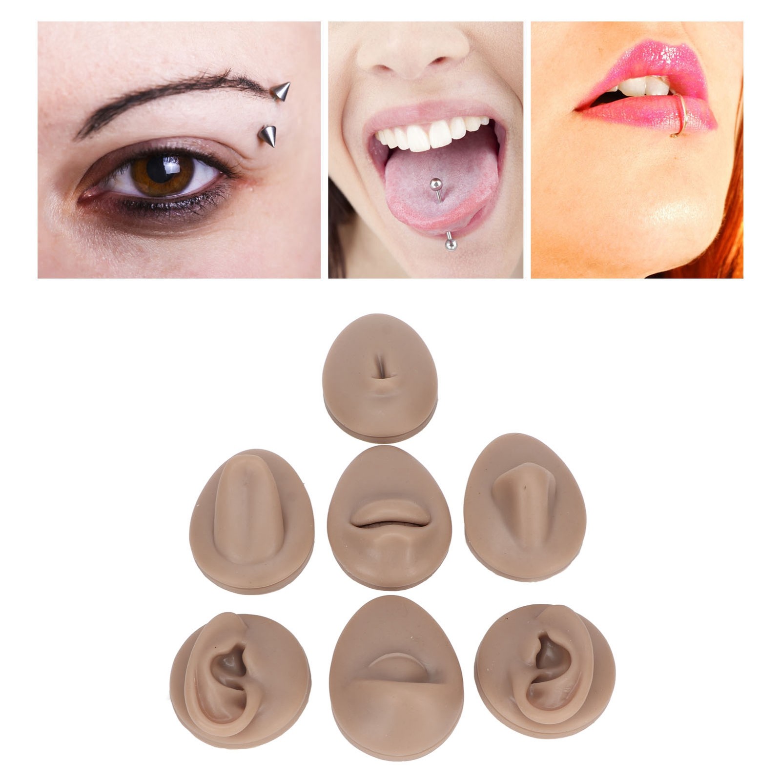 Silicone Body Practice Model Simulation Ear/Nose/Mouth Tongue/Belly Button For