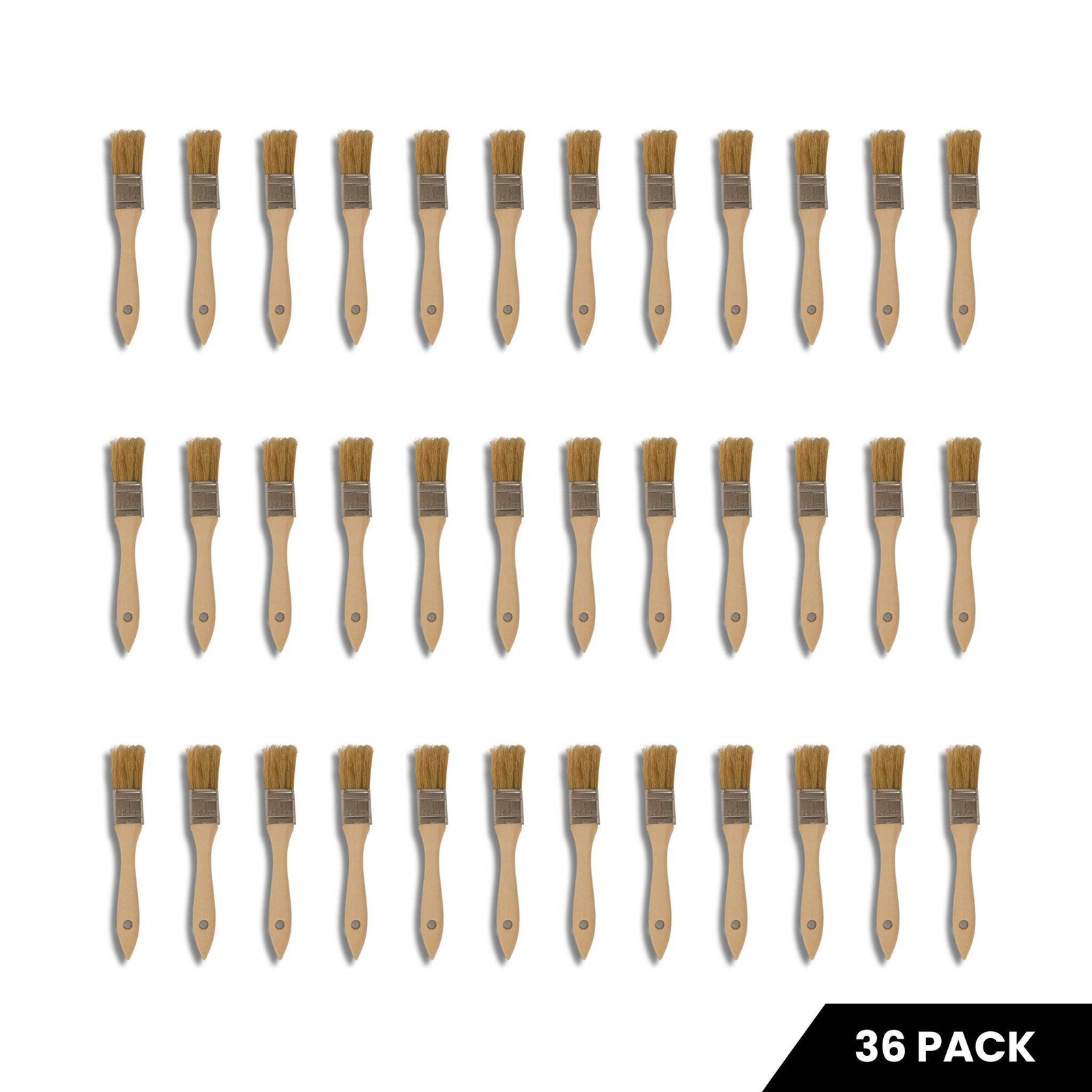 36 Pack 1/2" Chip Brushes Natural Bristle Disposable Paint Brush Set Epoxy Resin