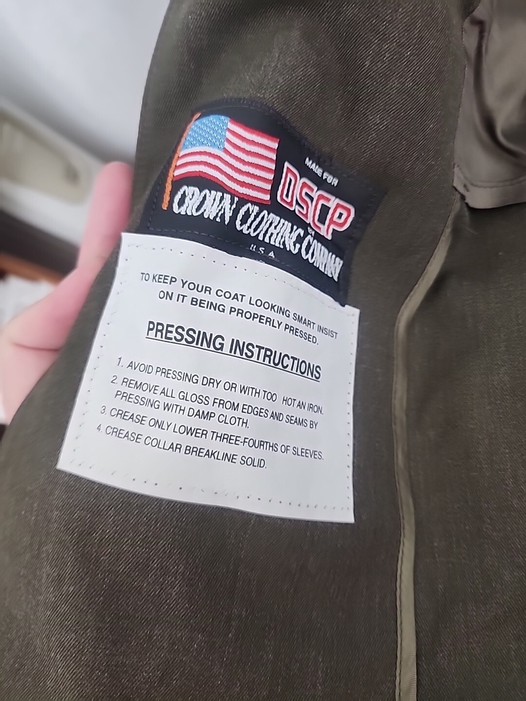 Military COAT, GABARDINE, MC SHADE 2212 Poly Wool Regular Small