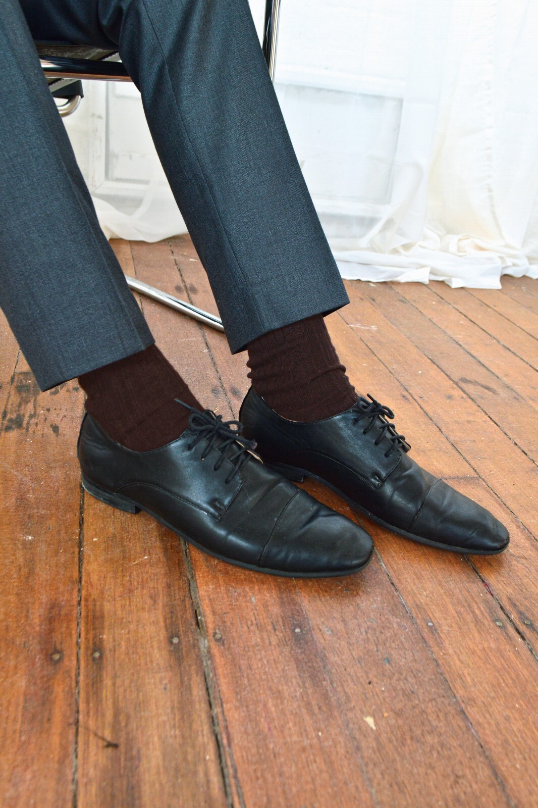 6 Pack Multipack Mens Thin Soft 100% Cotton Rich Black or Brown Dress Socks