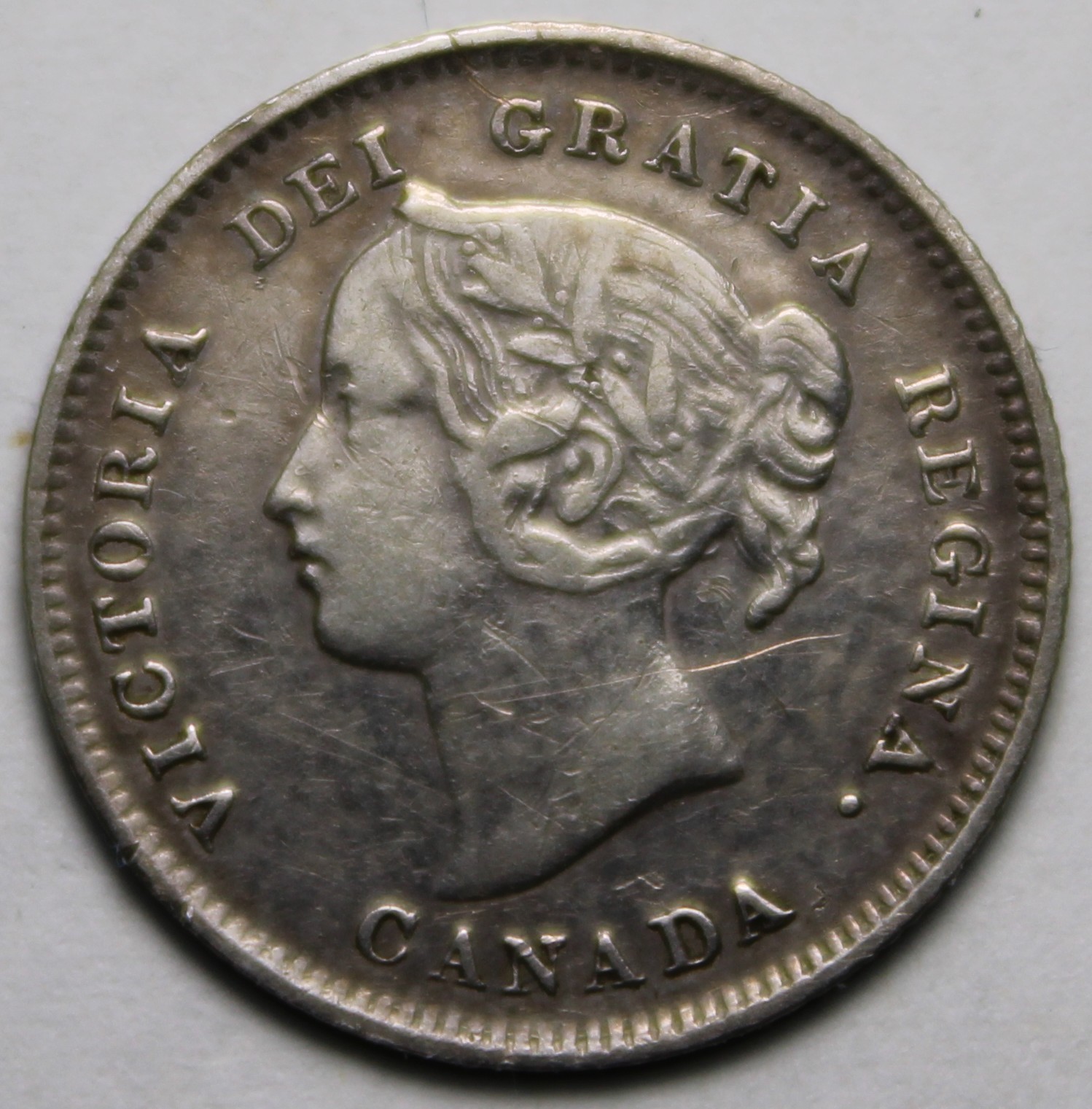 Canada 1898 Silver 5 Cents, VF, Queen Victoria (C652)