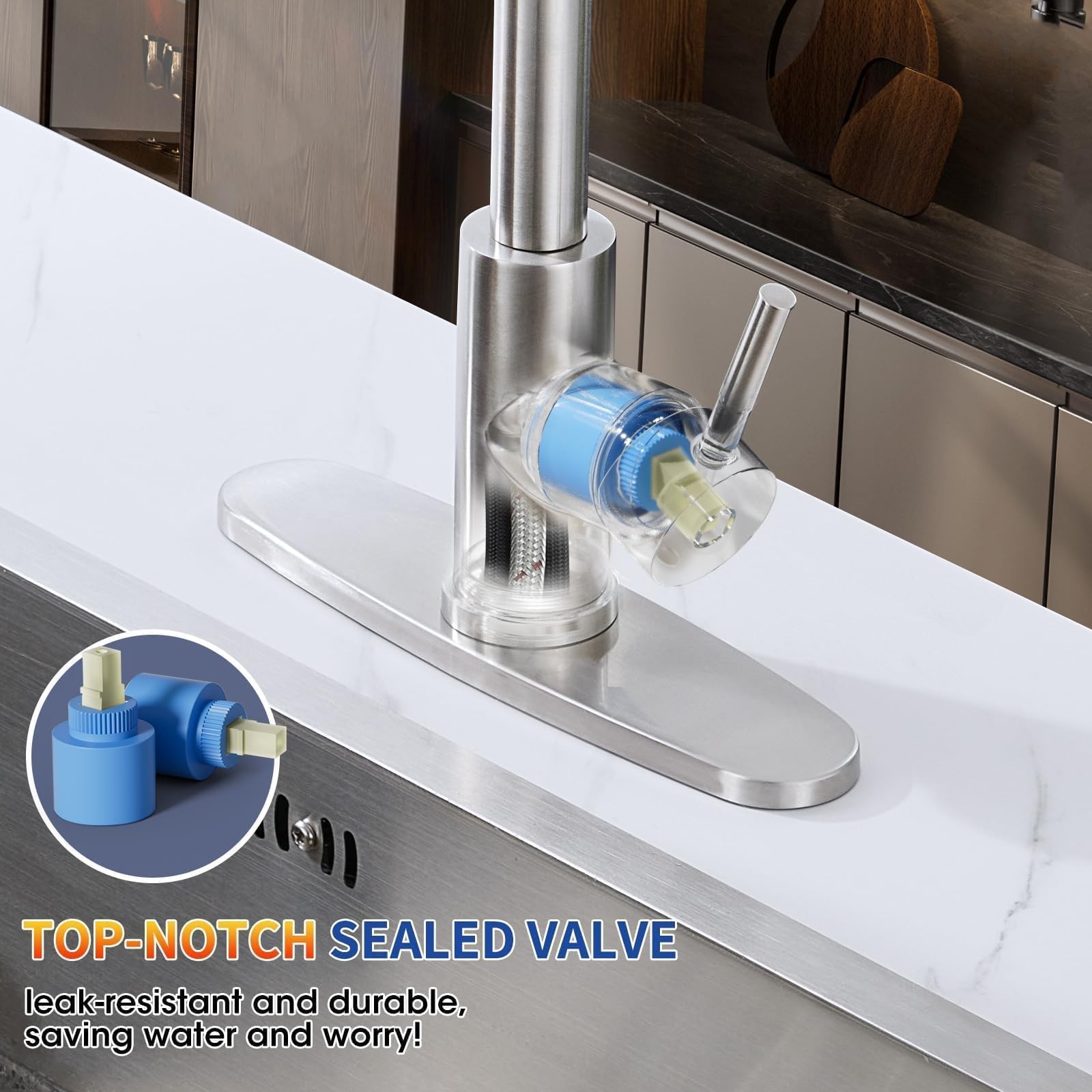 Kitchen Faucets with Pull Down Sprayer, Brushed Nickel High Arc Single Handle...