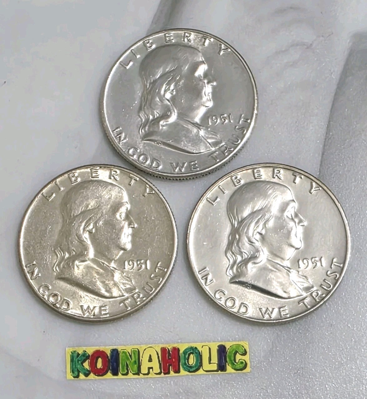 1951 PDS Silver Franklin Half Dollar Year Mint Set Uncirculated From Storage 🔥
