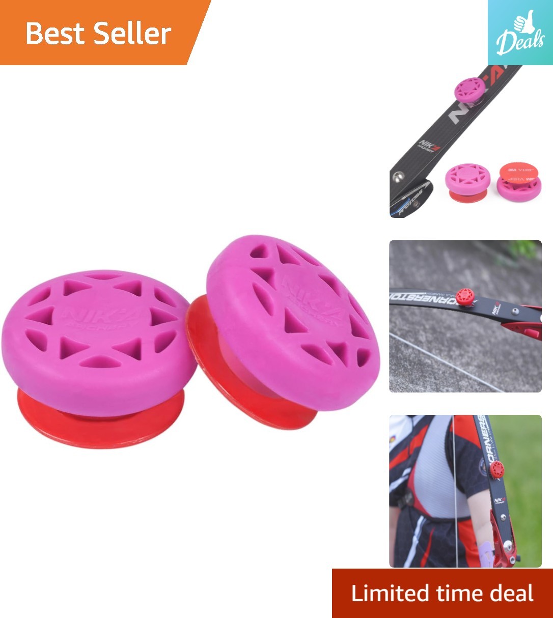 Durable Rubber Bow Stabilizer Set for Youth, Noise & Vibration Control - 2-Pack