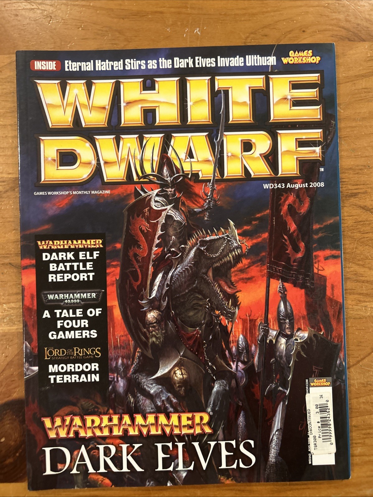Games Workshop Warhammer White Dwarf Magazine #343 August 2008 Dark Elves