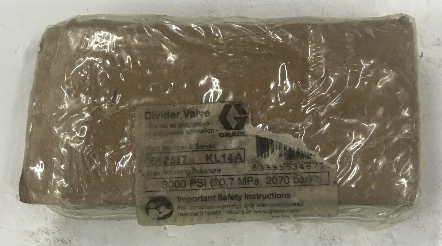 GRACO 562517 / KL14A Assembly Mx 050  Valve, 3000 PSI,- (2070 Bar)