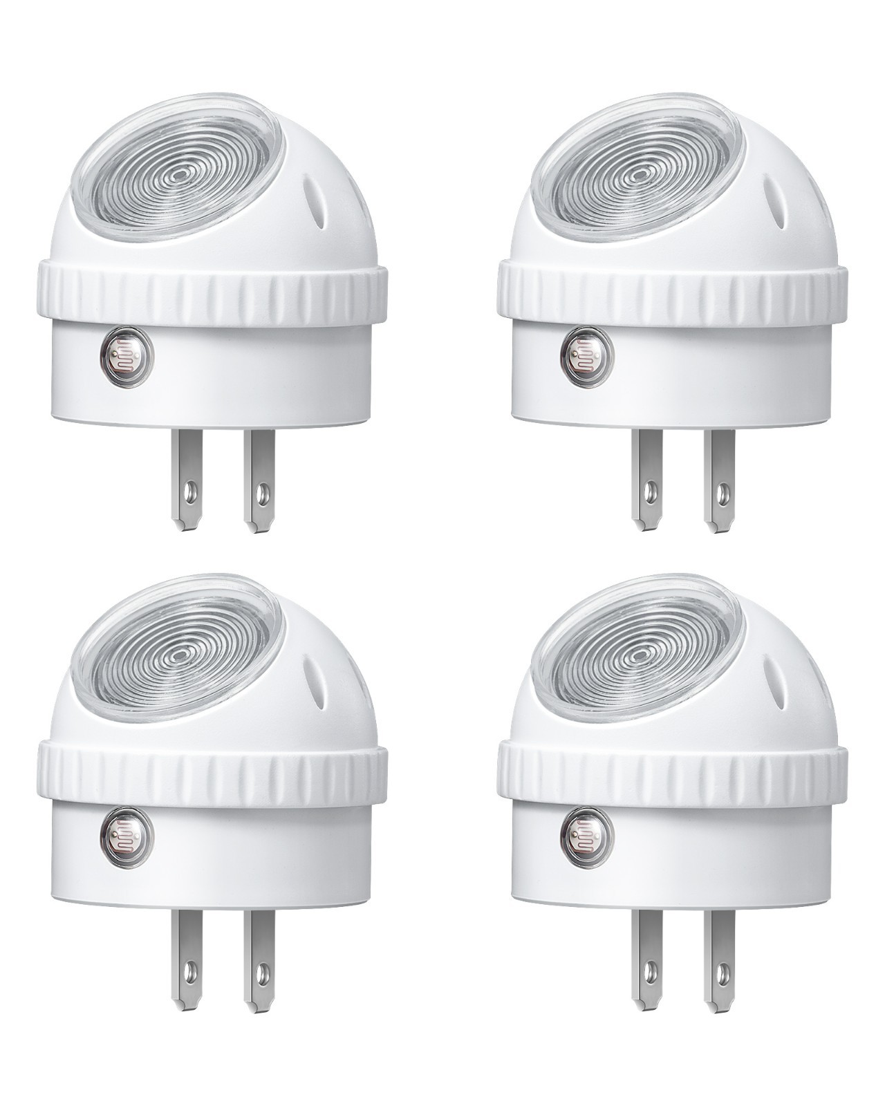 Plug in Night Lights into Wall, Dusk to Dawn Sensor, 360° Rotating, 4 Pack