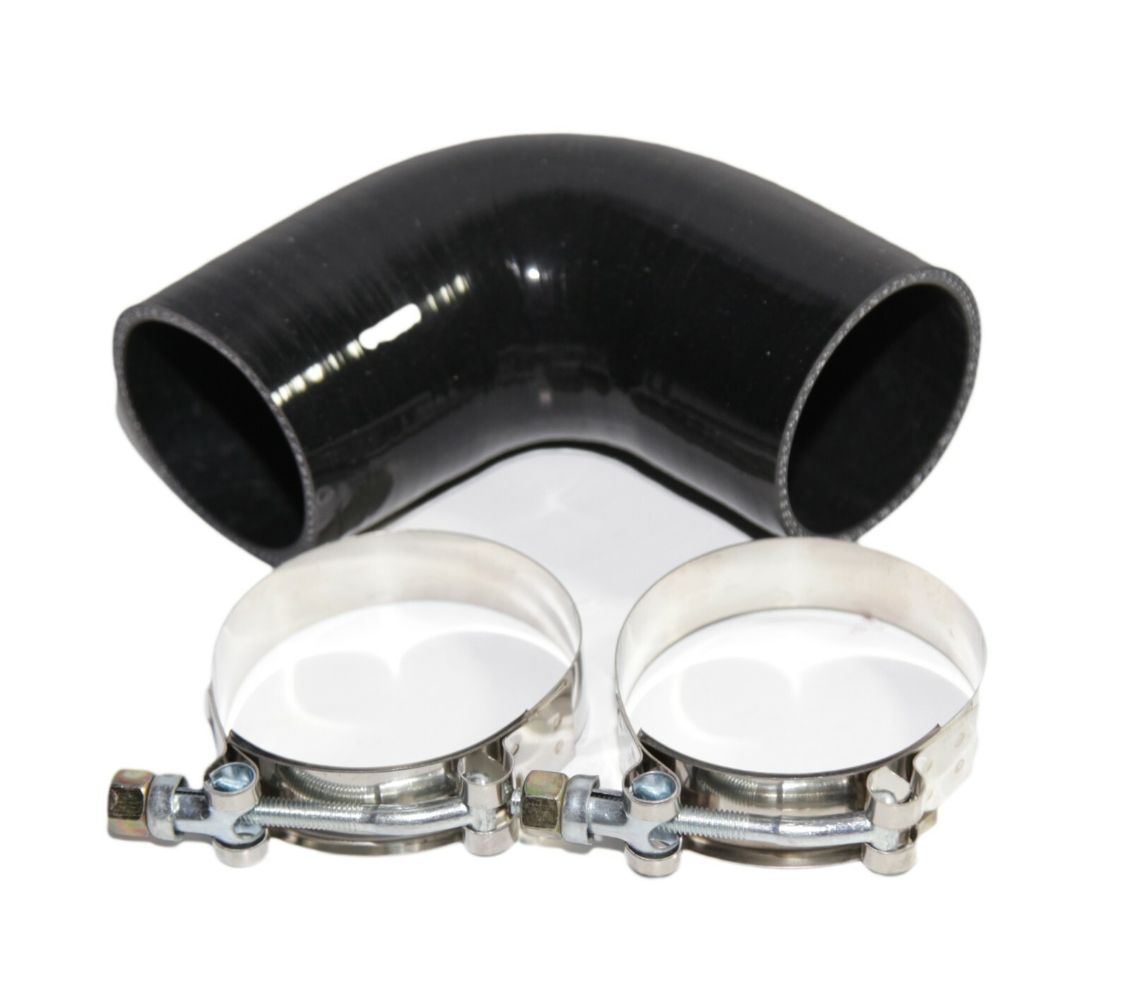 Elbow 90 degree 2" Silicone hose COUPLER+Clamp turbo intake intercooler black