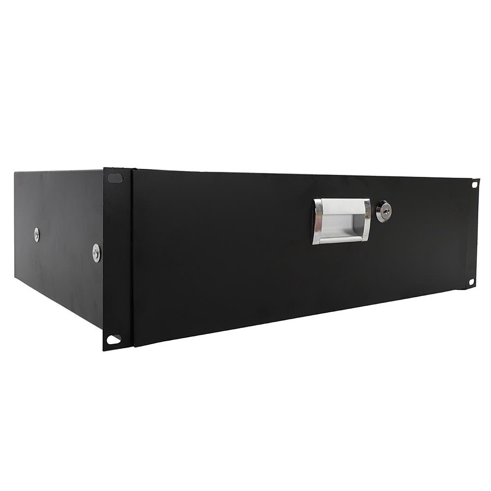 19" Server Cabinet Case 19 Inch Rack Mount DJ Locking Lockable Deep Drawer 3U