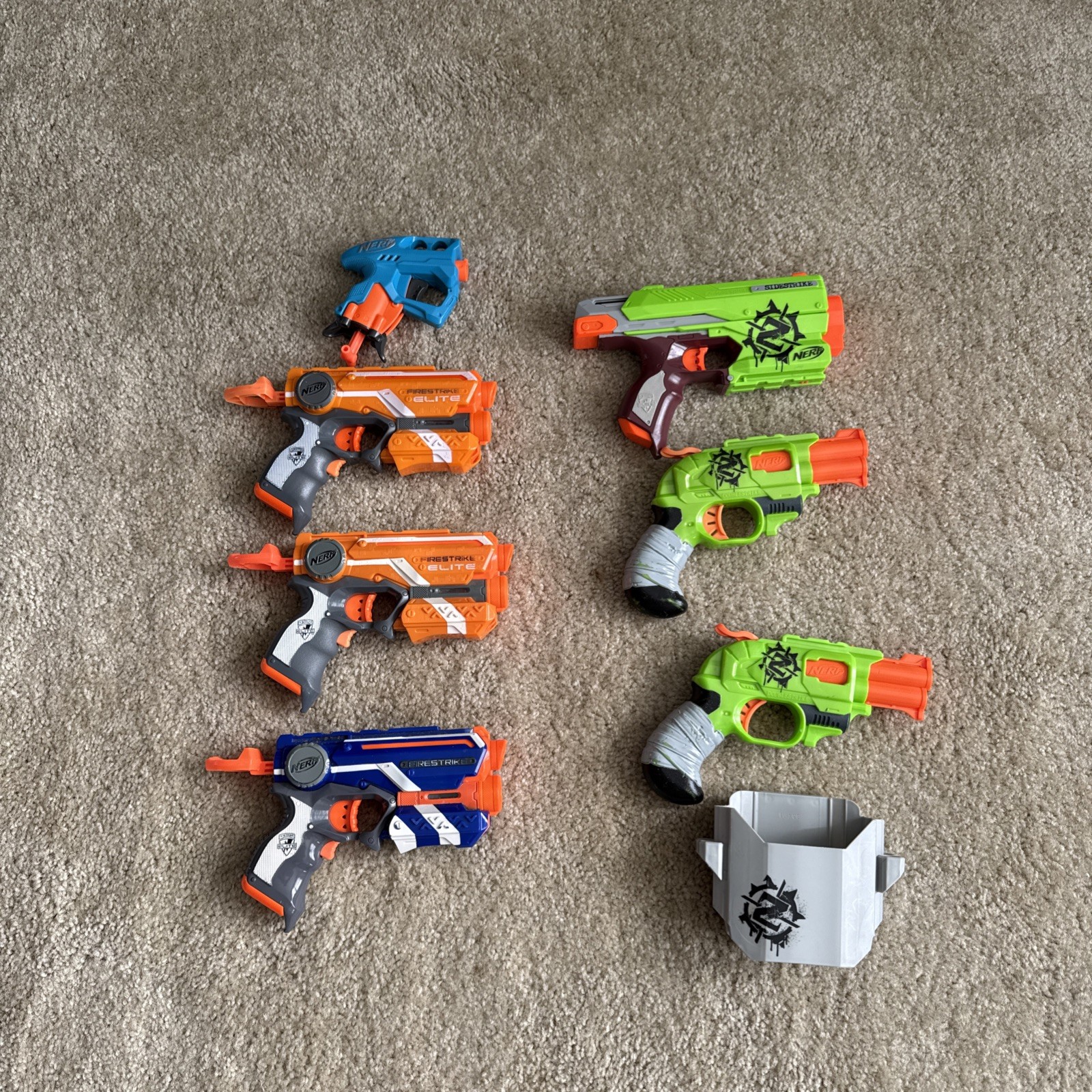 Nerf Lot - 7 Guns And 1 Holster. Firestrike Elite And Zombie Strike Free Ship