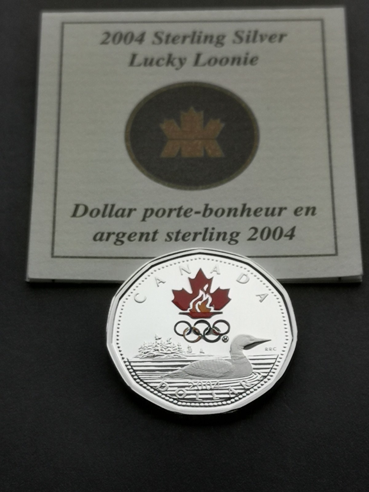 ***  2004  CANADA  1$  LUCKY  LOONIE  ***  92.5 %  STERLING  SILVER  ***