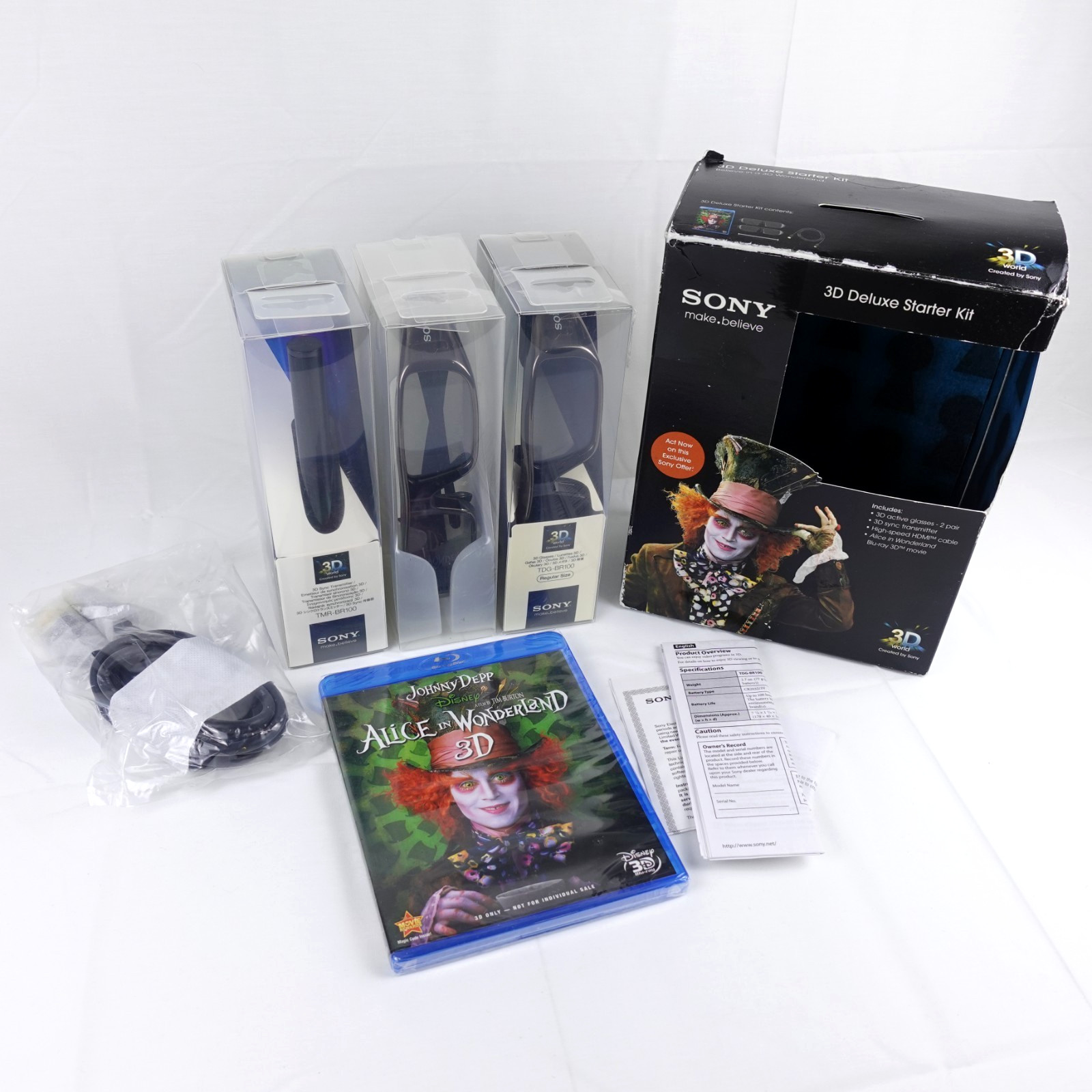 Sony 3D Deluxe Starter Kit w/ Alice in Wonderland Blu-ray 3D Movie